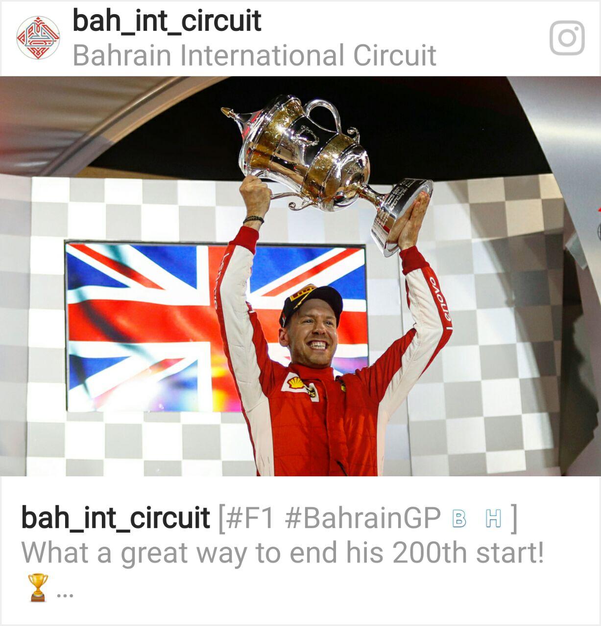 الألماني فيتيل يخطف فوزه الثاني لهذا الموسم بجائزة البحرين الكبري (2018)