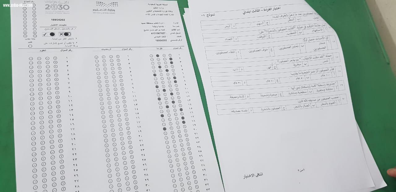 الحازمي تطمئن على سير الاختبارات المركزية في ابتدائية وتيشة