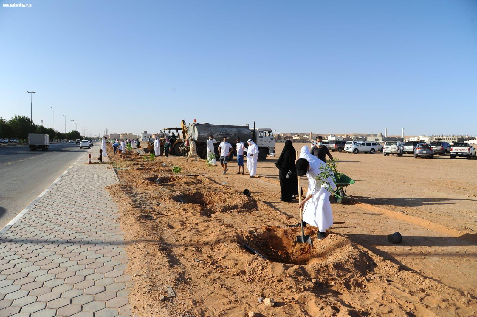 ضمن فعاليات اليوم الوطني جمعية اصدقاء البيئة تغرس ٩١ شتلة بمشاركة بلدية الزلفي